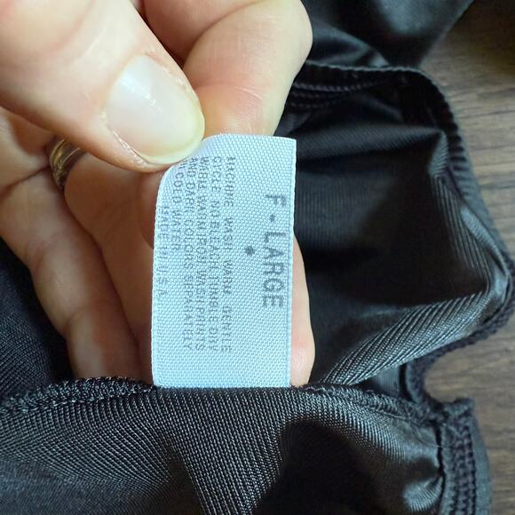 Vintage Lorraine Black Nylon Slip Skirt Lace Hem Made in USA Large - Picture 4 of 10